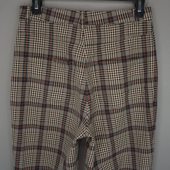 Reformation Franklin Straight Leg Trouser Pants in Beige and Red Plaid size 6 - Picture 9 of 16